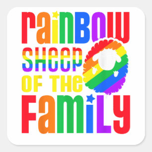 Rainbow Sheep Of The Family LGBT Pride Square Sticker