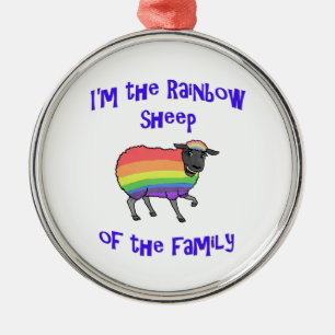Rainbow Sheep of the Family Metal Tree Decoration