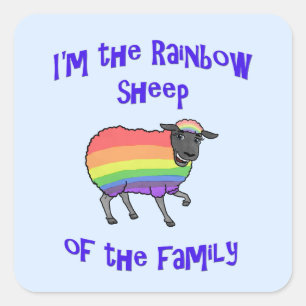 Rainbow Sheep of the Family Square Sticker