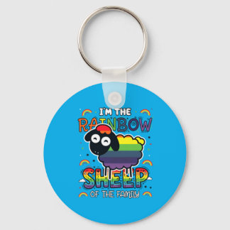 Rainbow Sheep Pride Family Statement T Key Ring