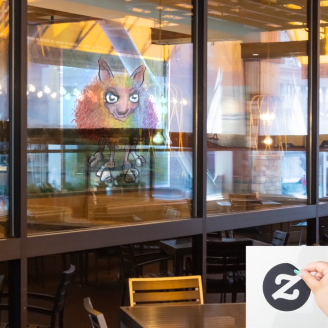 Rainbow Sheep Window Cling (Restaurant Window)