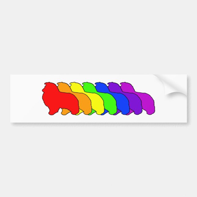 Rainbow Sheltie Bumper Sticker (Front)