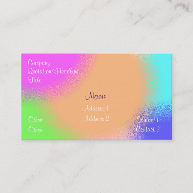 Rainbow Sherbert Business Card (Front)