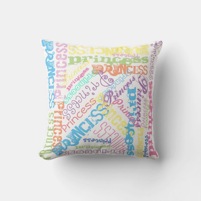 Rainbow Sherbert Colour Fonts in Any Name Pillow (Front)