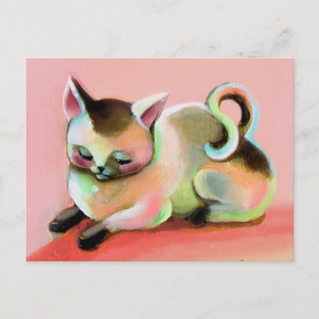 Rainbow Sherbert Kitty Kat Postcard (Front)