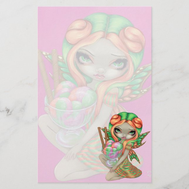"Rainbow Sherbet Fairy" Stationery (Front)