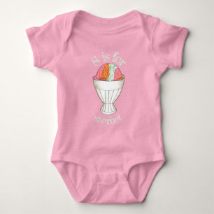 Rainbow Sherbet Ice Cream Sorbet Dessert Scoop Baby Bodysuit
