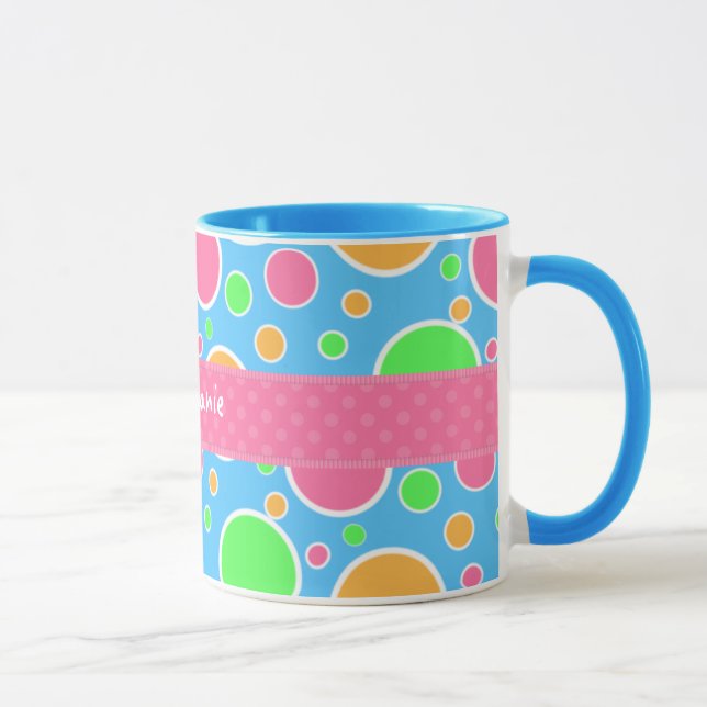 Rainbow Sherbet Polka Dots Mug (Right)