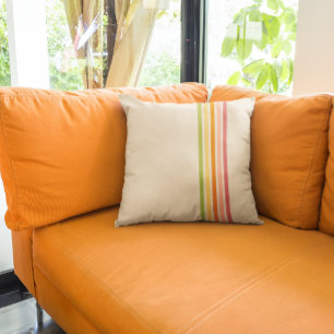 Rainbow Sherbet Striped Vintage-Style Cushion