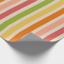 Rainbow Sherbet Vintage Striped Wrapping Paper