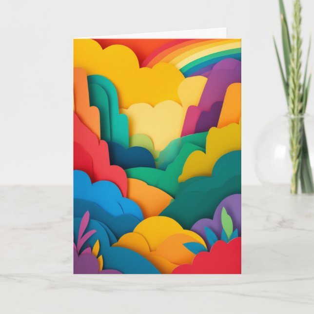 Rainbow Shooting Star Collage Card (Front)