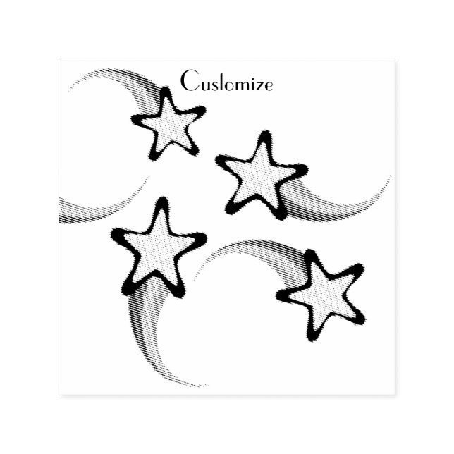 Rainbow Shooting Stars Thunder_Cove  Self-inking Stamp (Design)