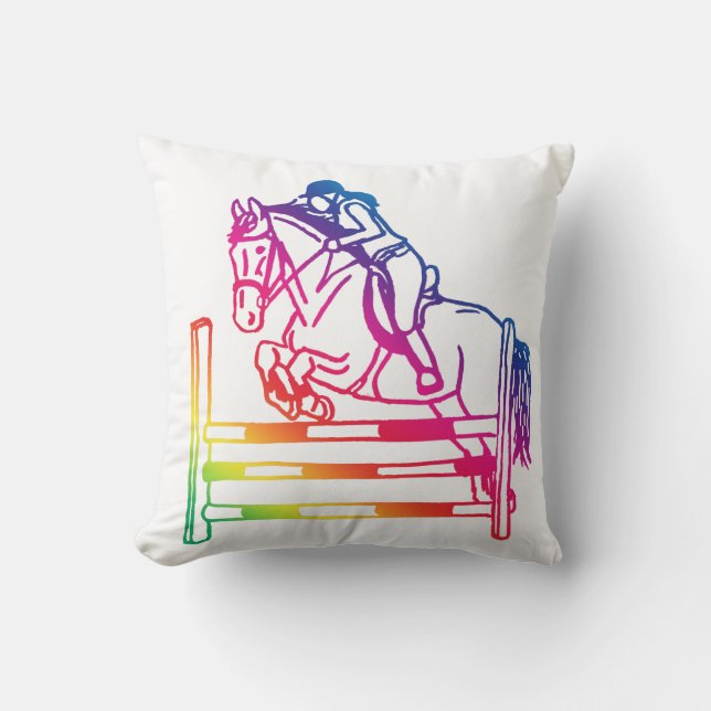 rainbow showjumper cushion (Front)