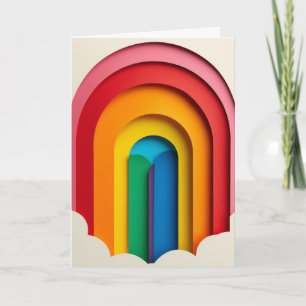Rainbow Silhouette Paper Collage Card