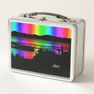 Rainbow Silhouette People Personalized Lunchbox