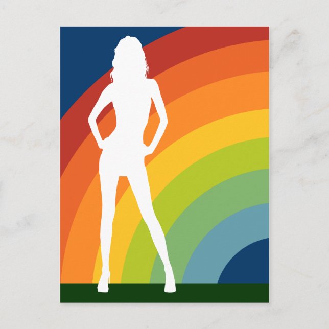 rainbow silhouetted woman postcard (Front)