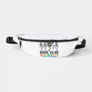 Rainbow Skeleton Dare to Be Yourself Vector Design Bum Bags