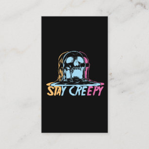 Rainbow Skull Kawaii Stay Creepy Pastel Goth Scary Business Card