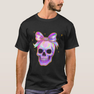 Rainbow Skull Shirt Halloween Cute Bow Pastel Aest