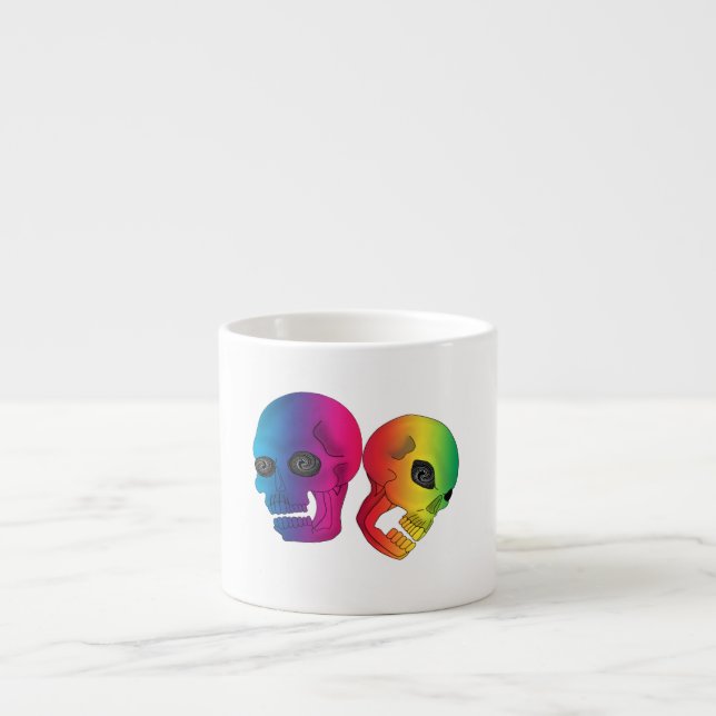 Rainbow Skulls Espresso Cup (Front)