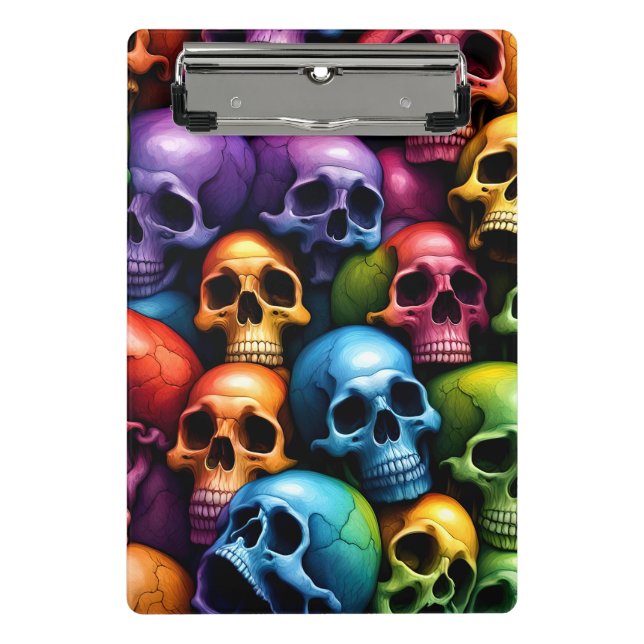 Rainbow Skulls Mini Clipboard (Front)