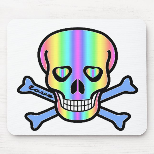 Rainbow Skulls Mouse Pad (Front)