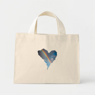 Rainbow Sky Heart Tote Bag | Dreamy Nature Canvas