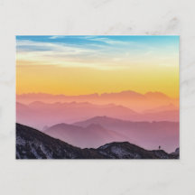 Rainbow Sky Mountains Postcard