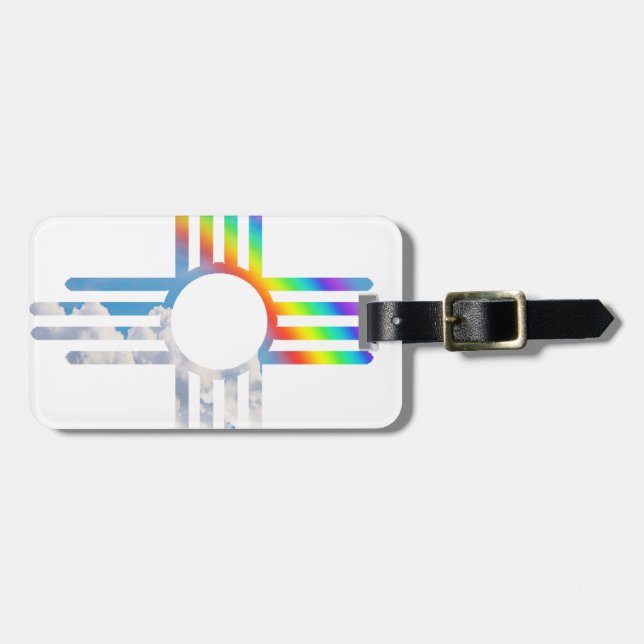 Rainbow sky Zia sun symbol Luggage Tag (Front Horizontal)