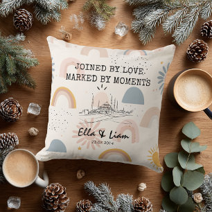 Rainbow Skyline Personalised Couple Pillow
