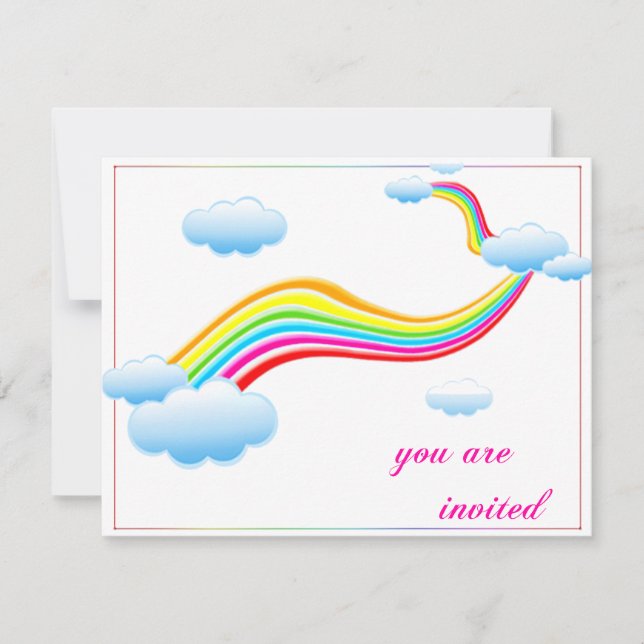 Rainbow Slide Party Invitation (Front)