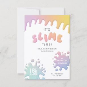 Rainbow slime party invitation