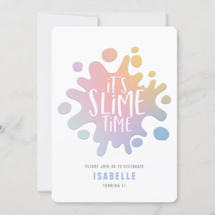 Rainbow slime party invitation