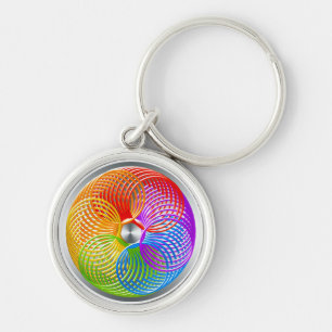 Rainbow Slinky Ring Key Ring