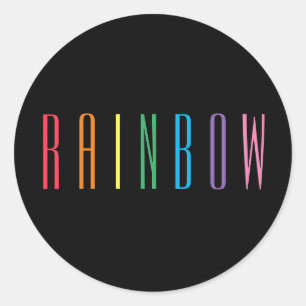 RAINBOW Small Round Stickers / Black