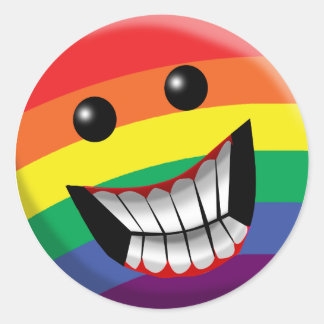 Rainbow Smile Classic Round Sticker