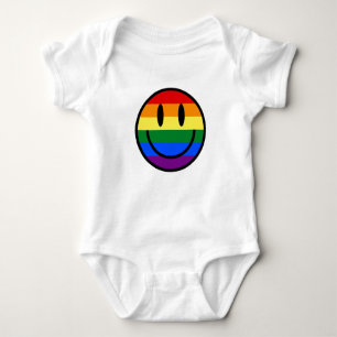 Rainbow Smiley Face Baby Bodysuit