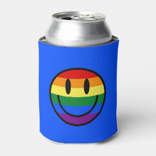 Rainbow Smiley Face Can Cooler