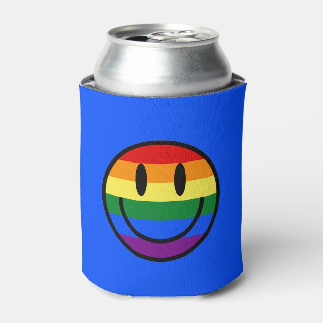 Rainbow Smiley Face Can Cooler (Can Front)