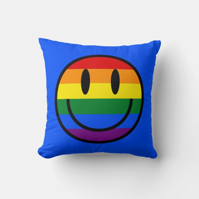 Rainbow Smiley Face Cushion (Front)