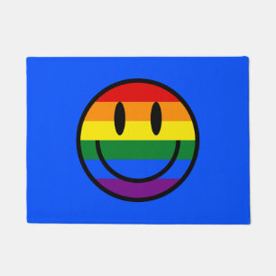 Rainbow Smiley Face Doormat