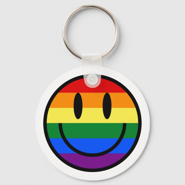 Rainbow Smiley Face Key Ring (Front)