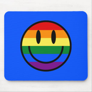 Rainbow Smiley Face Mouse Pad