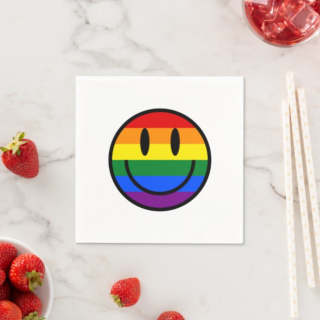 Rainbow Smiley Face Napkin (Insitu)