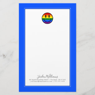 Rainbow Smiley Face Stationery