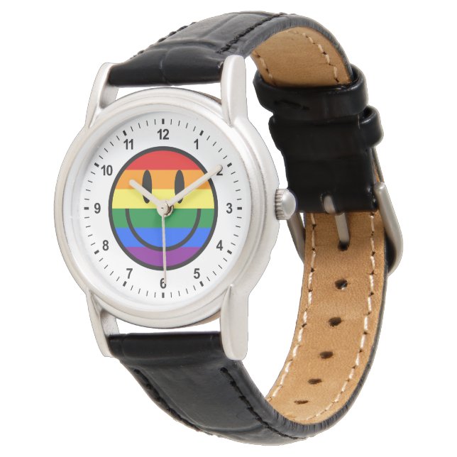 Rainbow Smiley Face Watch (Angled)