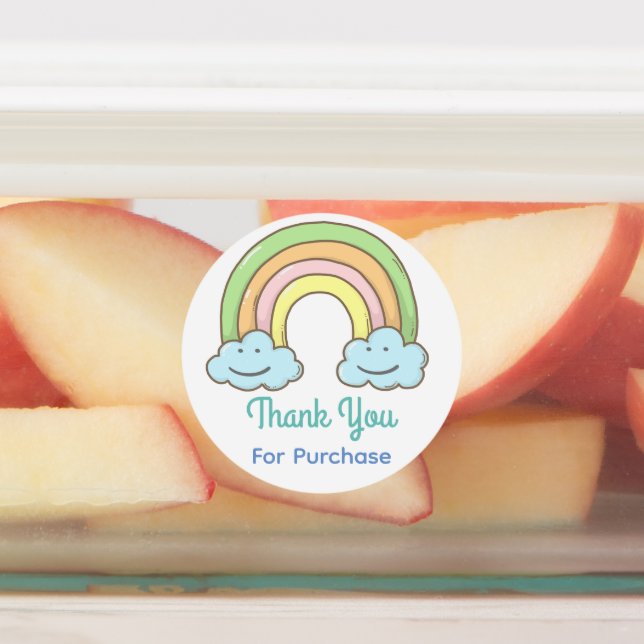 Rainbow Smiling Cloud Thank You (Affixed)