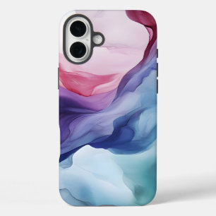 Rainbow smoke swirl pattern iPhone 16 plus case