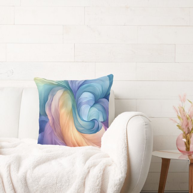 Rainbow smoke swirl pattern cushion (Couch)