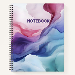 Rainbow smoke swirl pattern notebook